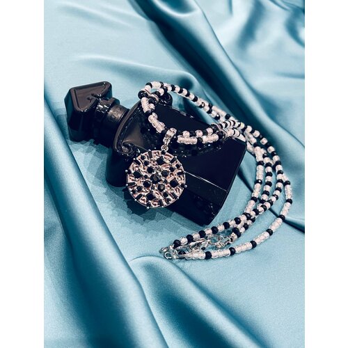 Колье Jewellery by Marina Orlova, циркон, длина 48 см, бесцветный, черный