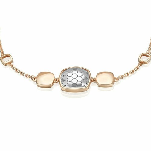 Браслет PLATINA, комбинированное золото, 585 проба, родирование, длина 20 см.