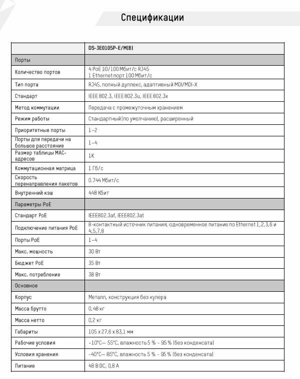 Коммутатор PoE HIKVISION - фото №17