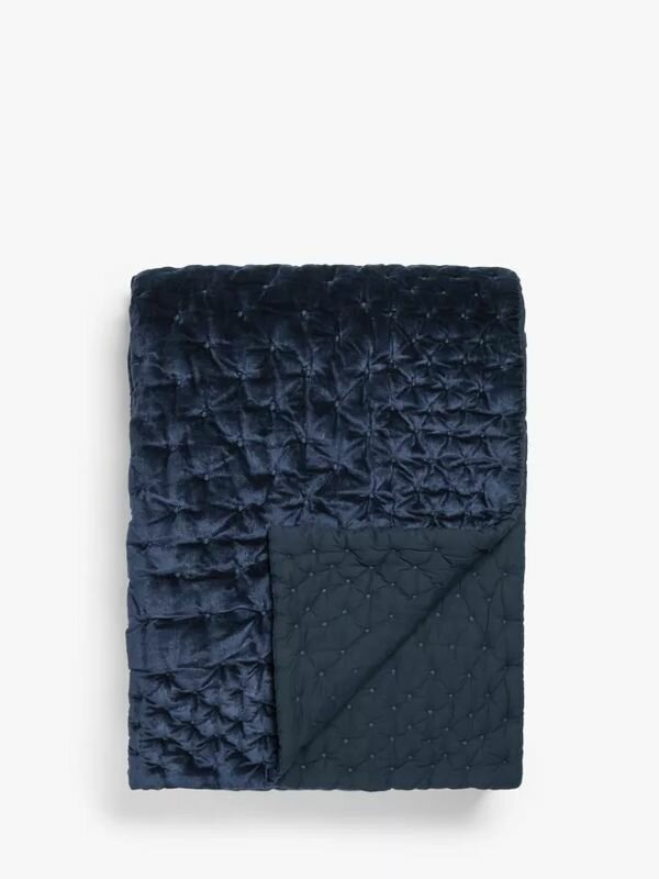 Покрывало John Lewis Boutique Hotel Velvet Stitch Quilted (Navy)