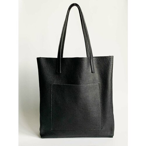 Сумка шоппер INTO, фактура матовая, черный