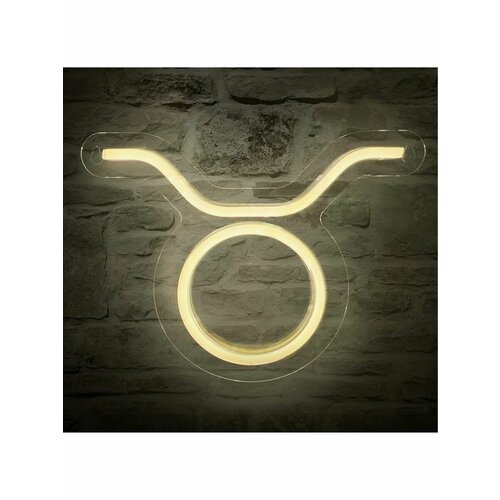 Неоновая вывеска светильник Телец желтый 2000₽