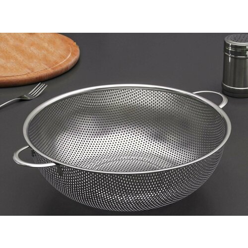 Дуршлаг с ручками d28 см две ручки цвет хромированный 834₽
