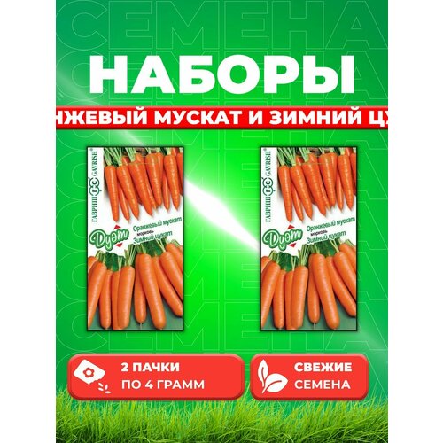 семена морковь оранжевый мускат Морковь Оранжевый мускат 2,0 г+Зимний цукат 2,0 г Дуэт (2уп)