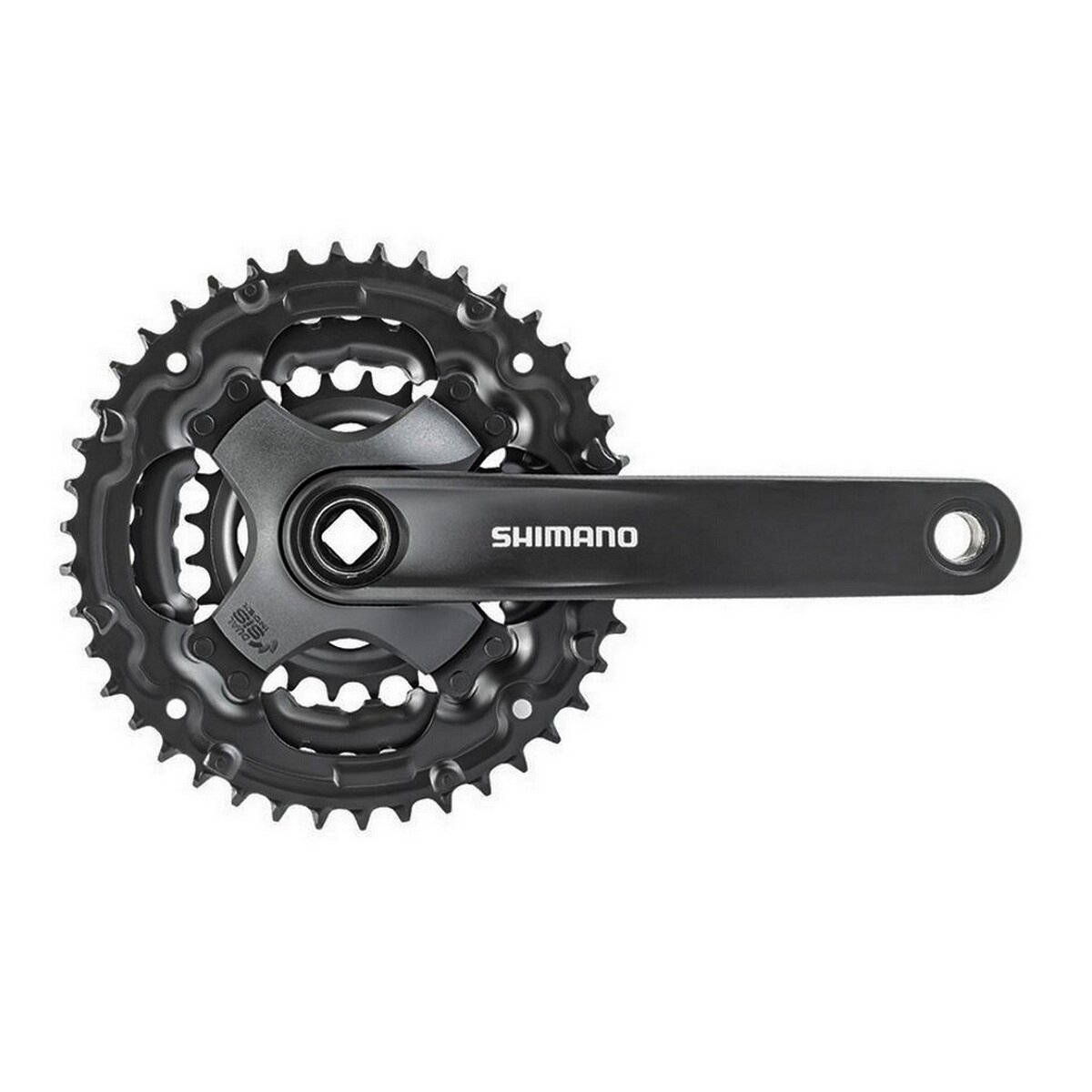 Система SHIMANO TOURNEY TY301 AFCTY301E244XL, 175 мм, квадрат, 6-7-8 скоростей, для звезд 42/34/24T, черный — фото 1