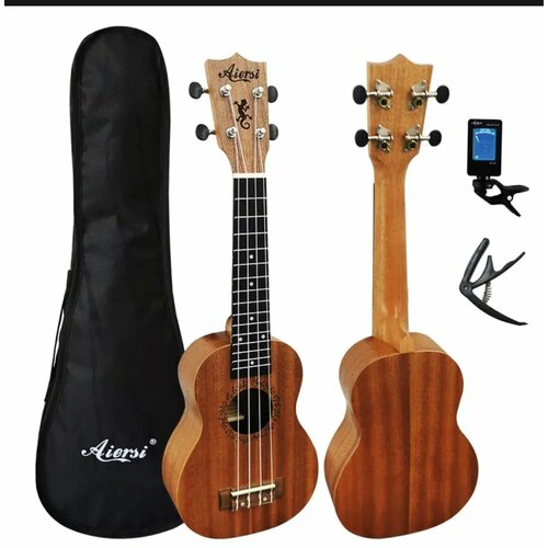 Aiersi - укулеле гавайская сопрано-гитара из красного дерева 21 2838₽