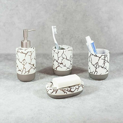 Набор для ванной аква мыльница дозатор дмыла стакан дщеток стаканбеж 2059₽