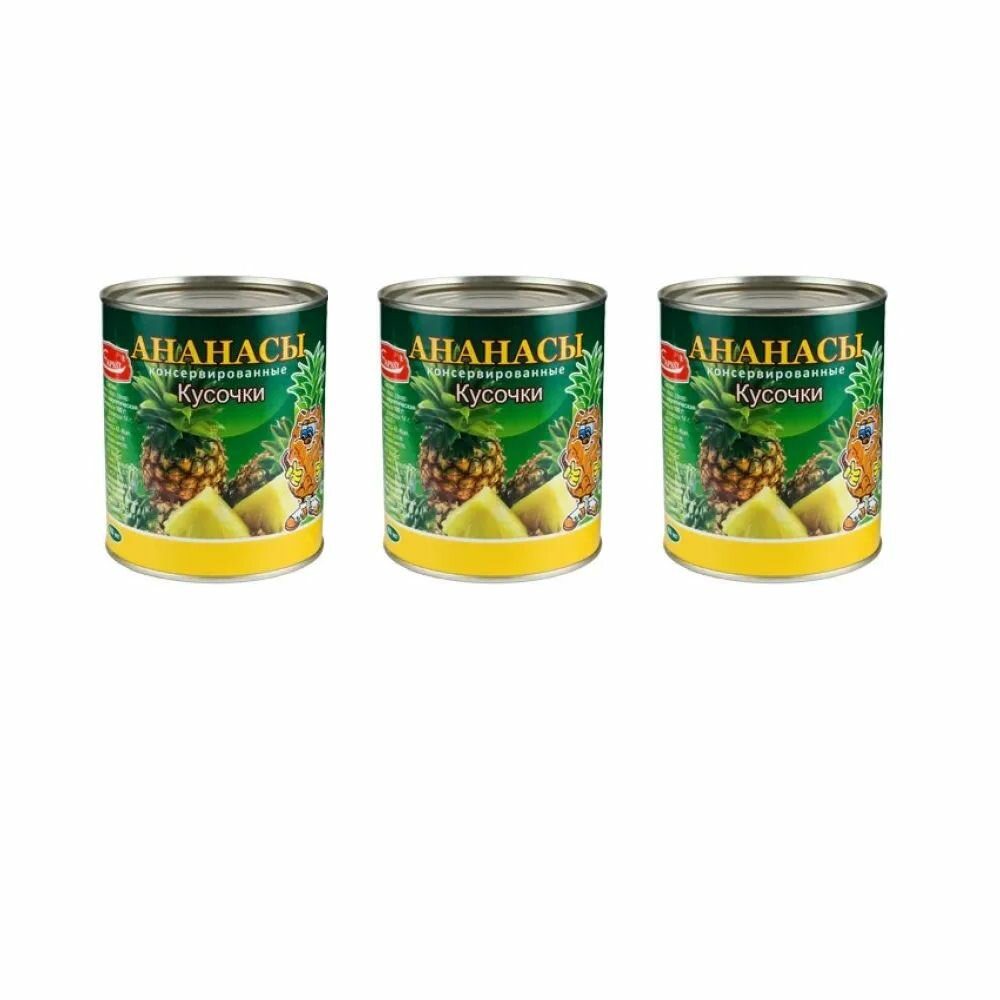 Барко Ананасы кусочки Барко 850 , 3 уп.