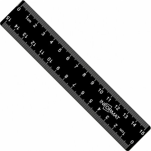 Линейка Informat 15 см пластик непрозрачный черный 159₽