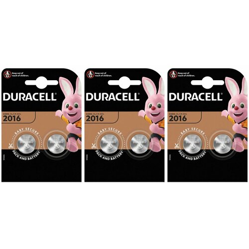 Батарейки литиевые Duracell Specialty 2016 3V , 6 шт