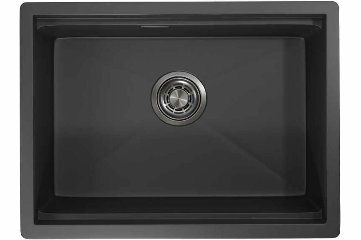 Кухонная мойка Granula Kitchen Space 44,5х60 KS-6045U черный матовый - фото №12