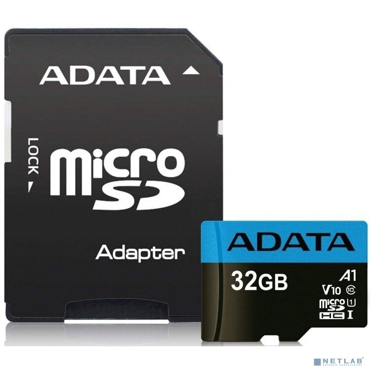 Флеш карта microSD 32GB ADATA microSDHC Class 10 UHS-I A1 100/20 MB/s (SD адаптер) — фото 1