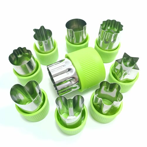 Набор форм для выпечки и канапе зеленый, белый, серый, бесцветный, серебристый