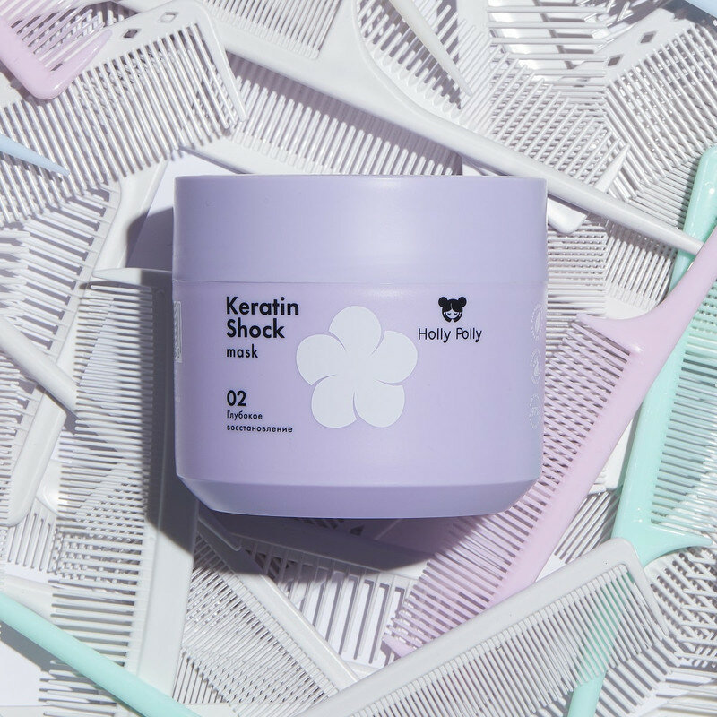 Holly Polly Keratin Shock Маска восстанавливающая Holly Polly Keratin Shock, 300 мл