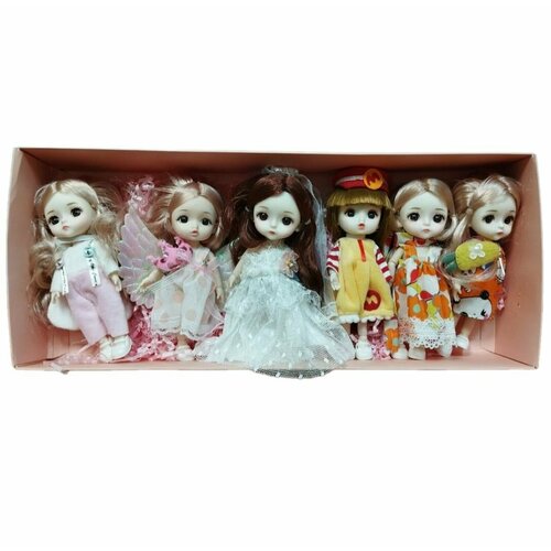 Набор шарнирных кукол 6 штук в подарочной упаковке, Невеста