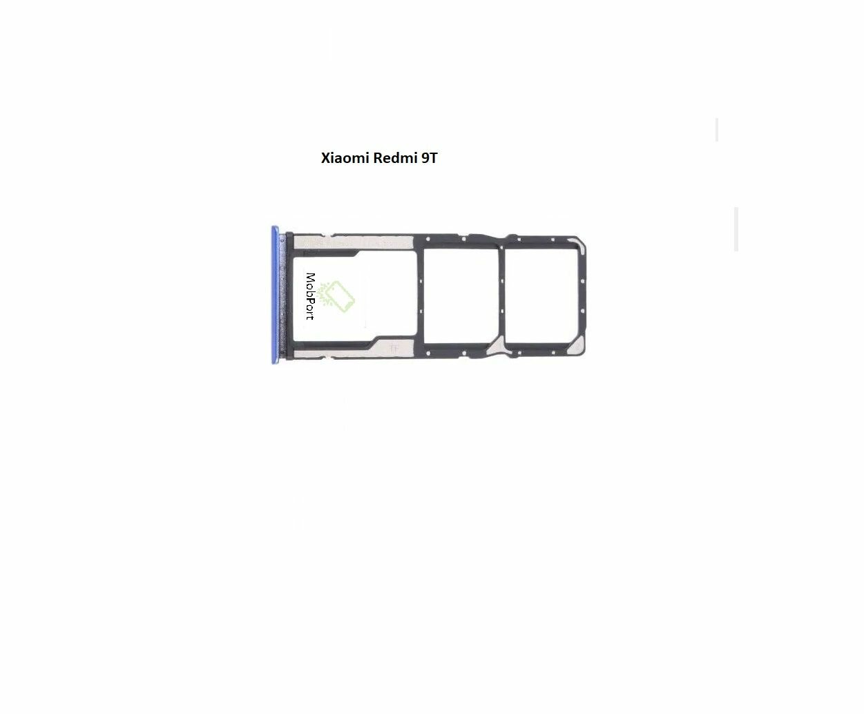 Держатель SIM, для Xiaomi Redmi 9T, синий, металл/пластик, без рамки — фото 1