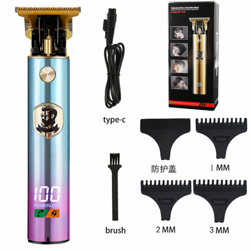 Бесшумная машинка для стрижки с масляной головкой цвет градиентный синий 88300₽