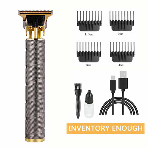 Машинка для стрижки T9 серебристая с спиральным узором USB-зарядка 49200₽