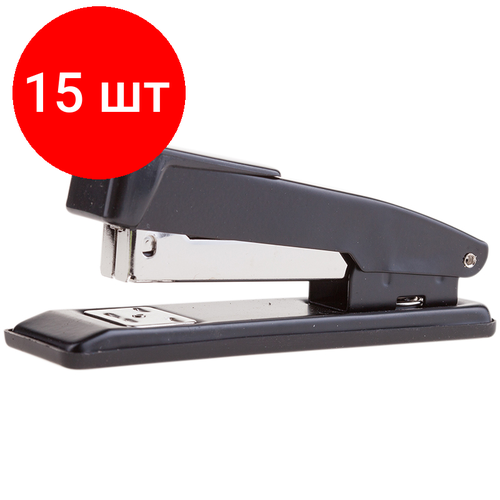 Комплект 15 шт Степлер 246 OfficeSpace до 20л металлический корпус черный 2402₽