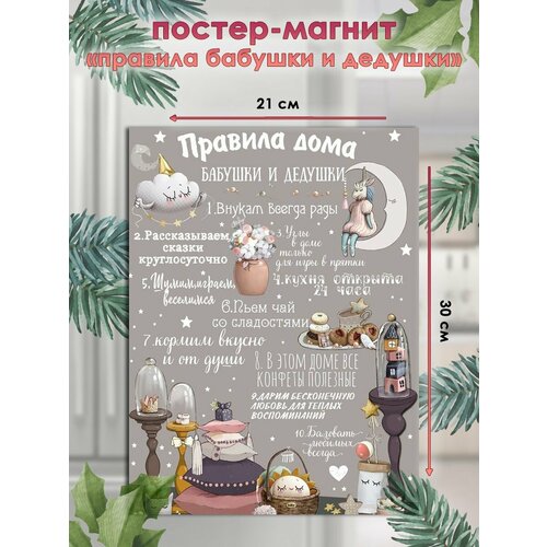 Магнит на холодильник правила бабушки, дедушки