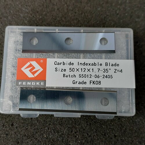 Комплект Нож сменный для фрезы терминатор (три отверстия) четырехсторонний твердосплавный 50х12х1,7 заточка 35 гр. Z4 сплав FK08 ( CERATIZIT KCR08) 2 шт