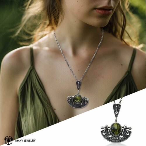 Подвеска Emay, искусственный камень, серебристый