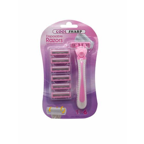 Женский бритвенный станок Т-образный с набором сменных кассет 7 шт 360₽