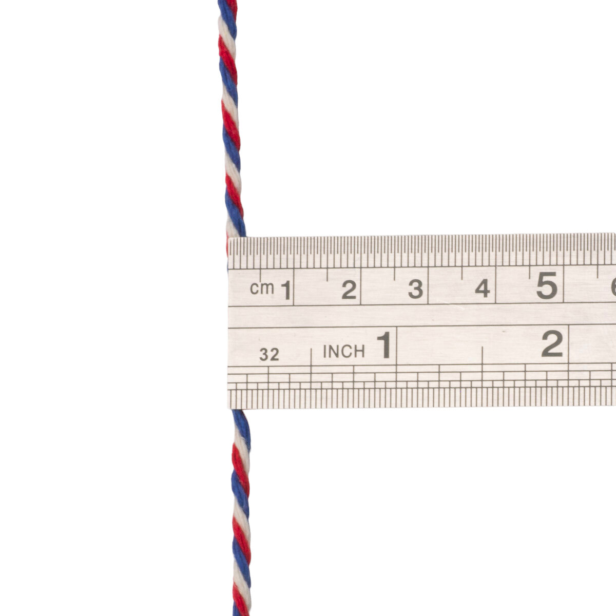 Шнур хлопковый плетеный для рукоделия и одежды, 3мм*50м, Айрис (красный, синий) — фото 1