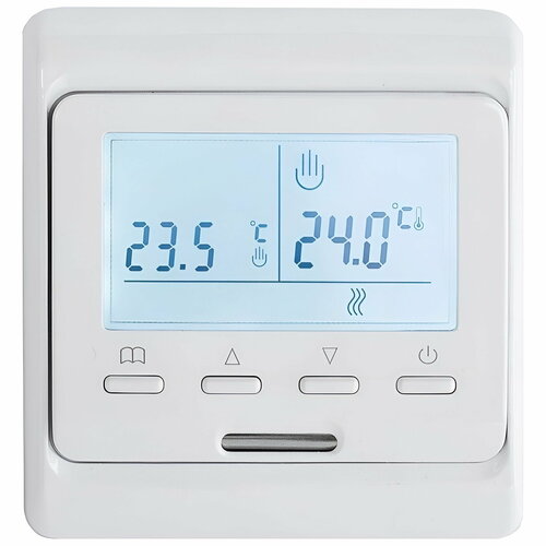 Терморегулятор для теплого пола с ЖК-дисплеем BixtonHeat WiFi White / Термостат для обогревателей, электро-котлов, инфракрасного отопления