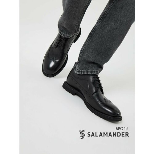 фото Полуботинки броги salamander, размер 42, черный