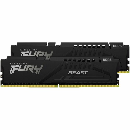 Оперативная память Kingston DDR5 16Gb 2x8Gb 5600MHz pc-44800 FURY Beast Black KF556C40BBK2-16 6920₽