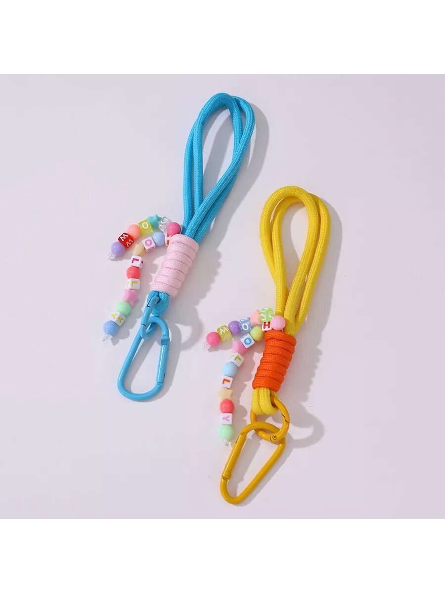 Брелок, желтый, оранжевый, розовый — фото 1