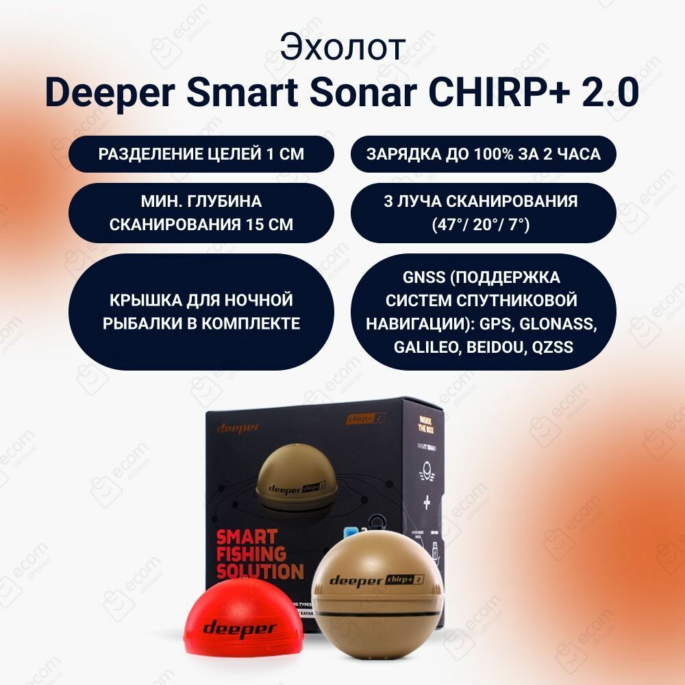 Беспроводной Эхолот Deeper Smart Sonar CHIRP+ 2.0 (DP4H10S10)