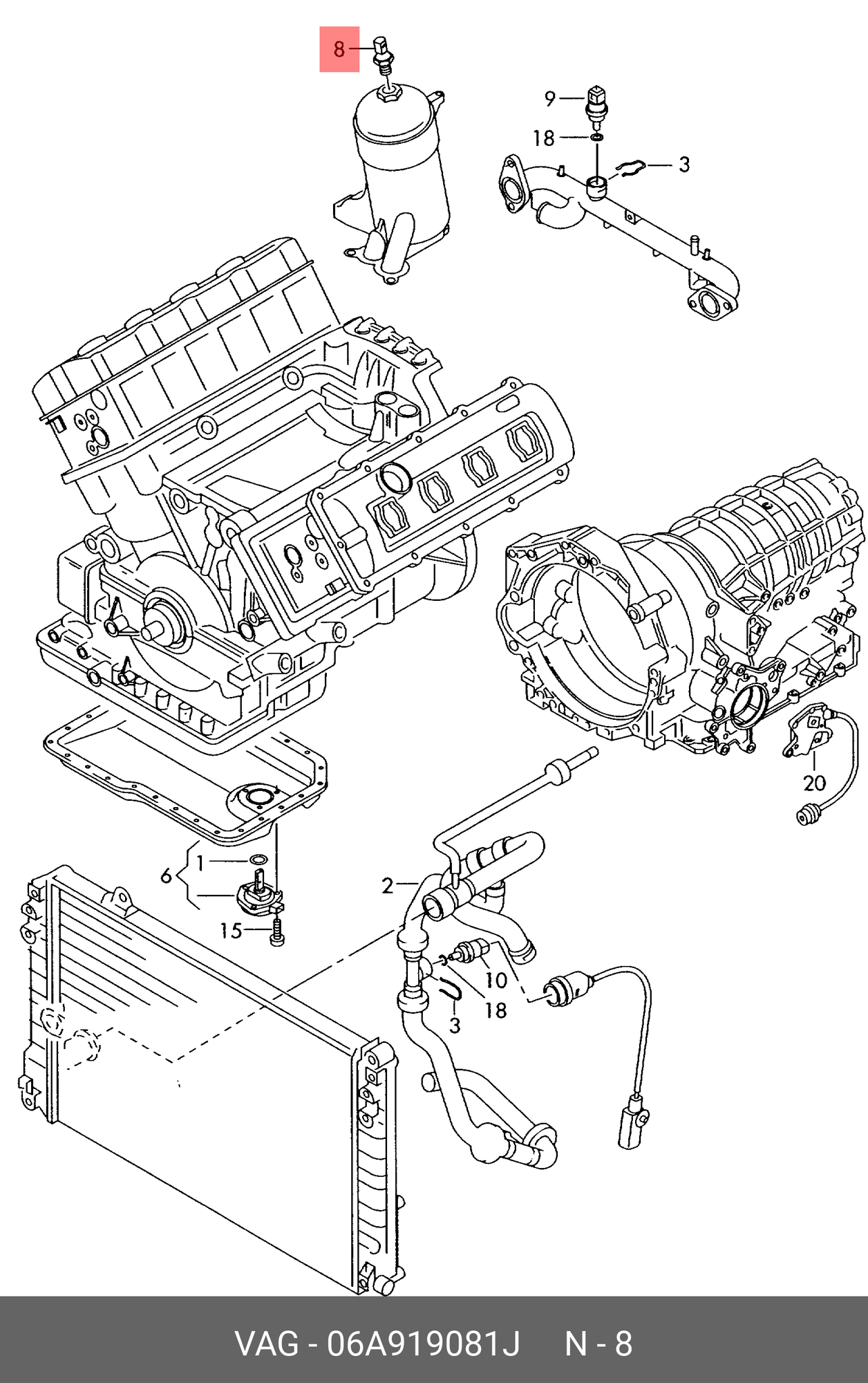 Датчик давления масла VAG 06A919081J