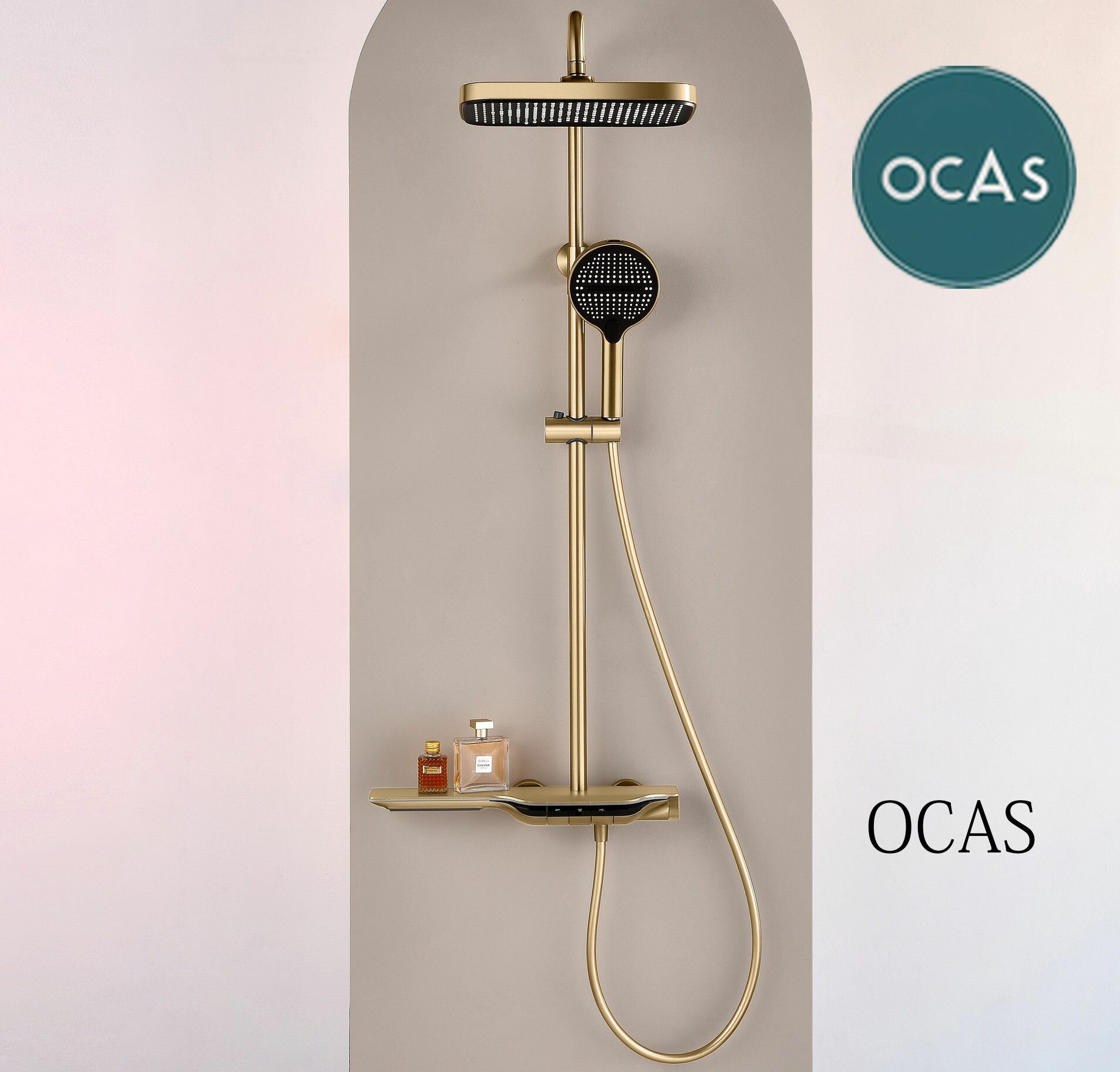 OCAS душевая система, с тропическим душем/тропический душ со смесителем, ванной, латунь, R-A86