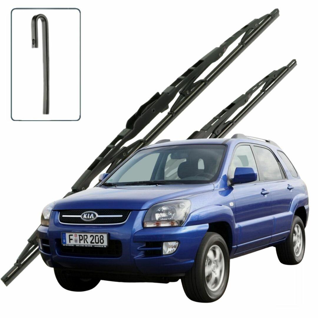 Дворники Kia Sportage (2) KM / Киа Спортейдж КМ 5 дв. рест. 2007 / 2008 Щетки стеклоочистителя каркасные для автомобиля 600мм-400мм к-т 2шт.