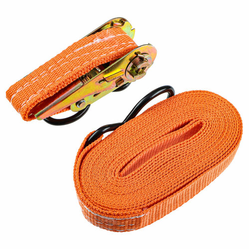 Стяжка груза 5м ЕРМАКNG рабочая нагрузка 400кг два крюка Ремень стяжной для крепления груза 861₽