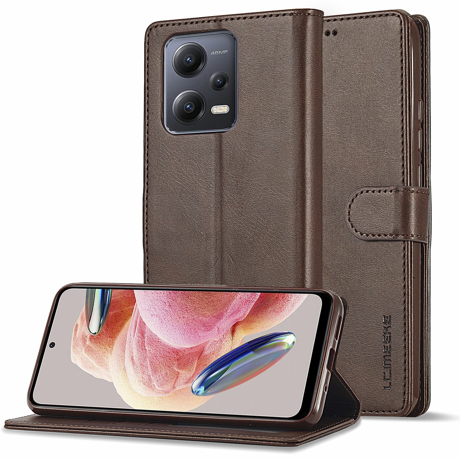 Фотографии LCIMEEKE Кожаный книжка чехол для Xiaomi Redmi Note 12 Pro Plus / Чехол на Сяоми Редми Нот 12 Про Плюс с визитницей из экокожи