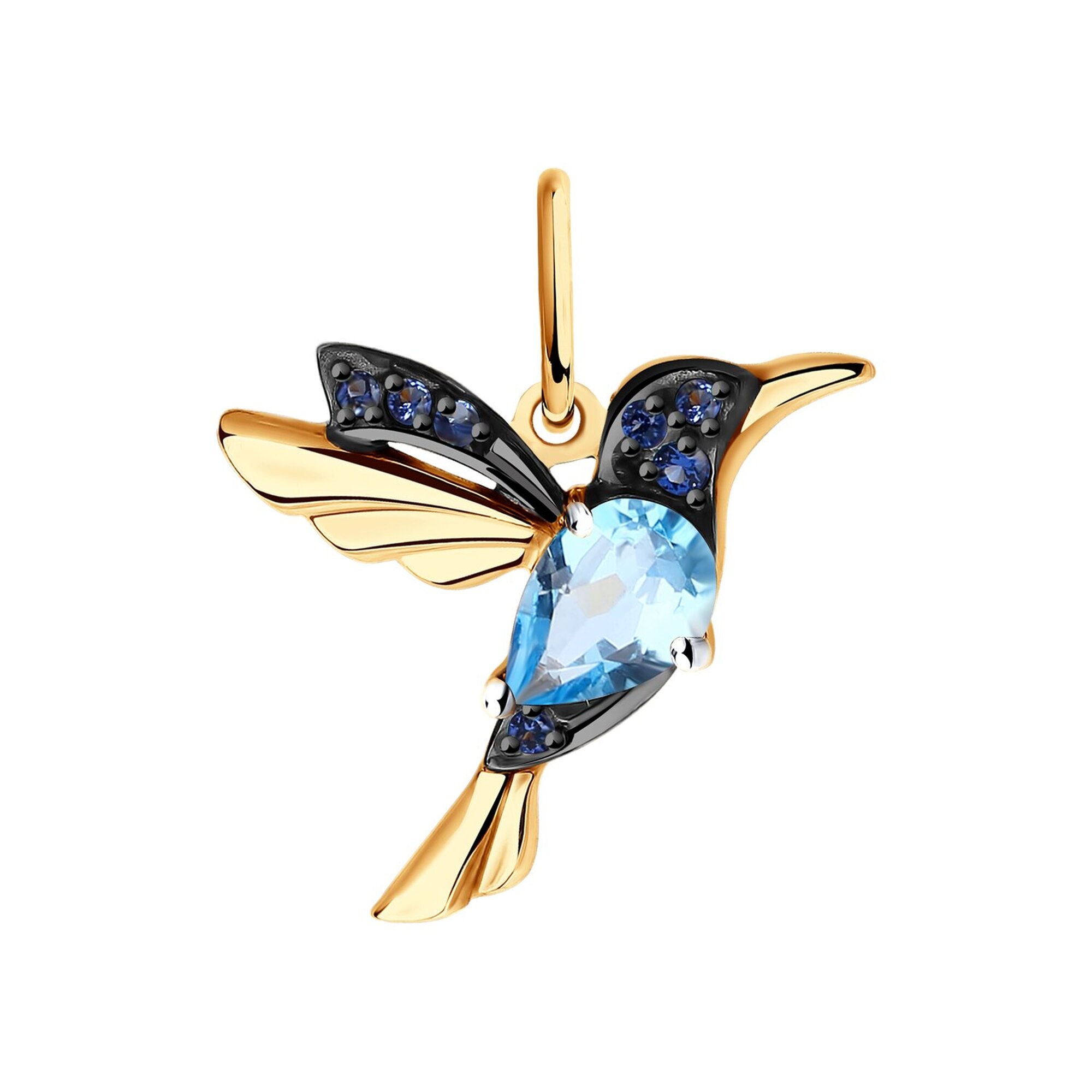 Подвеска Diamant online, красное золото, 585 проба, фианит