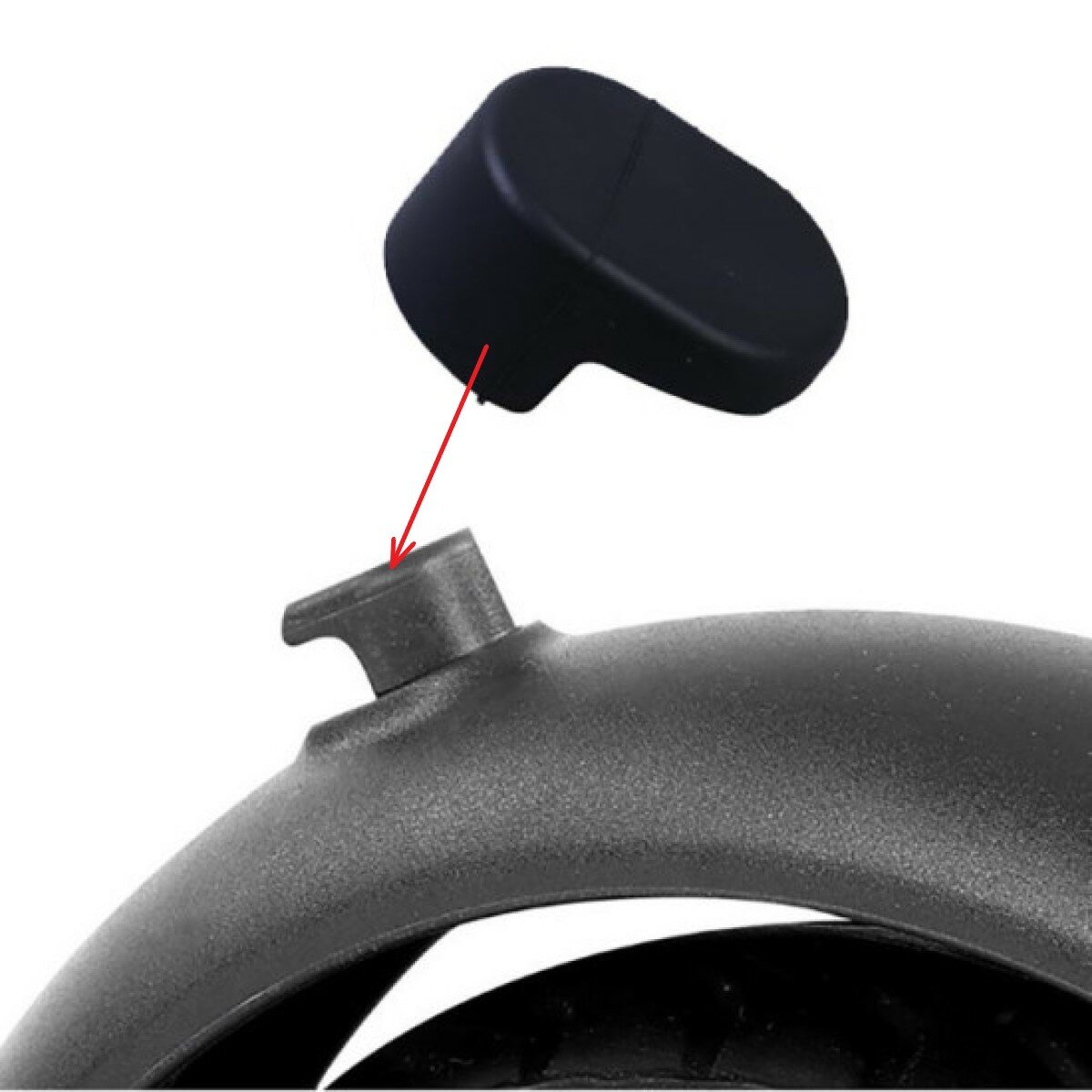 Картинки Чехол силиконовый на крюк заднего крыла для самоката Xiaomi M365/PRO, 1S, черный