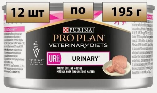 Изображение товара Влажный корм для кошек Purina Veterinary Diets UR St/Ox Urinary, при МКБ, паштет, упаковка 12 шт х 195 гр
