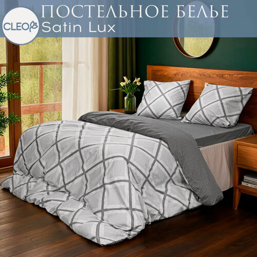 Изображение товара Постельное белье 2 спальное Cleo Satin Lux комплект сатин хлопок