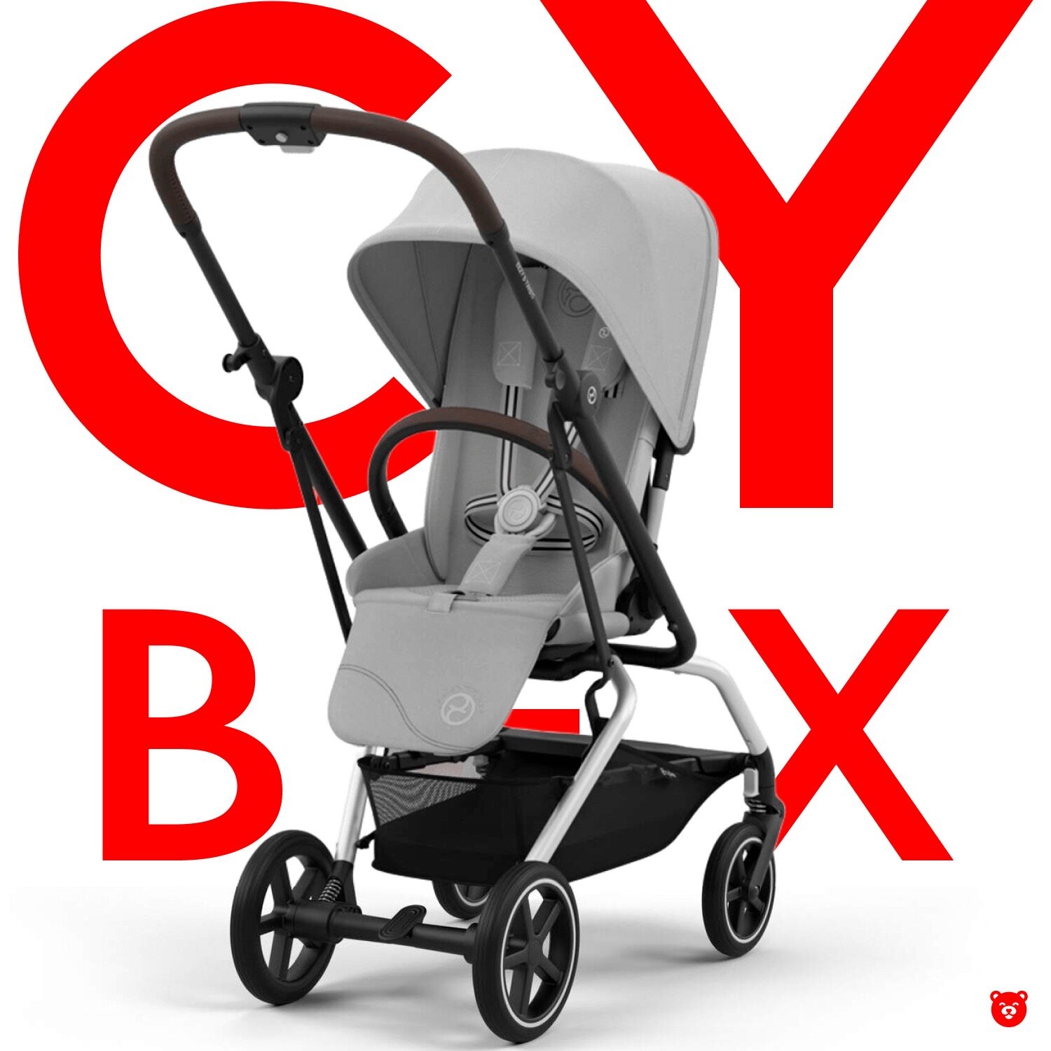 Cybex Easy S Twist+ 2 Коляска (2025), рама Silver, Lava Grey с бампером