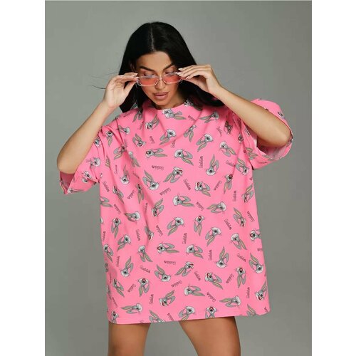 фото Футболка lovetex.store базовая коллекция, 1 шт., размер 56-66, рoзовый