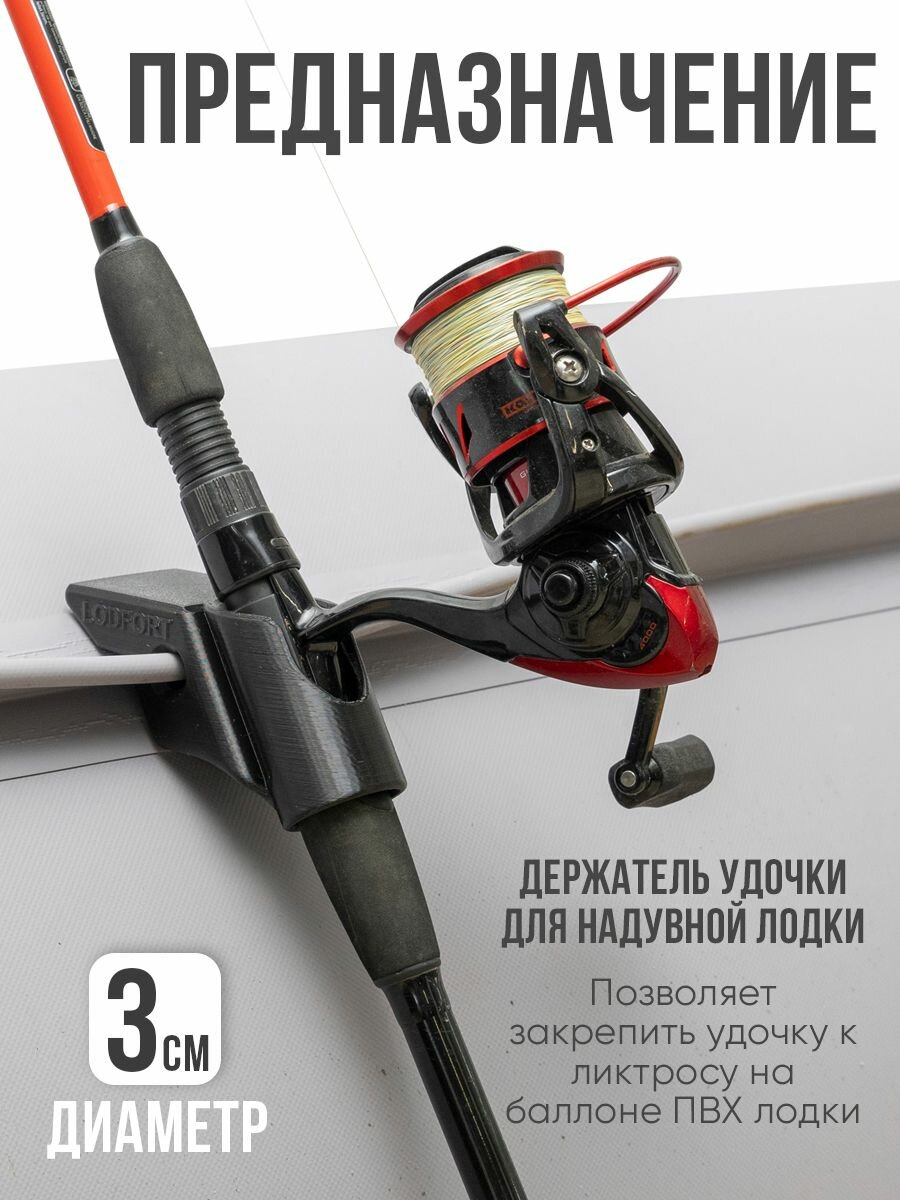 Держатель удочки для лодки ПВХ на ликтрос — фото 1
