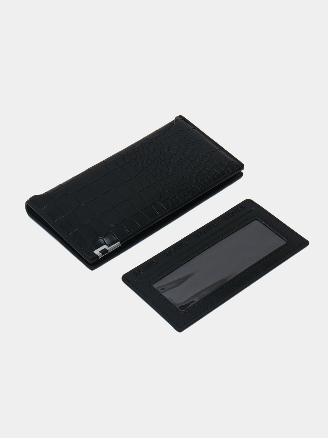 Портмоне, фактура гладкая, черный, гладкий — фото 1