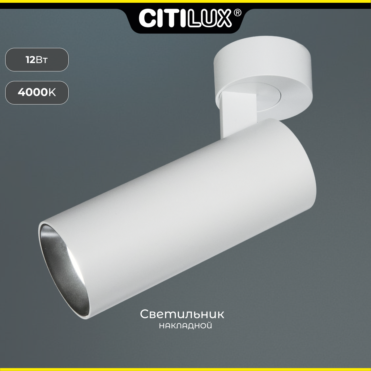 Светильник для дома накладной Citilux Тубус CL01B120N цвет арматуры белый