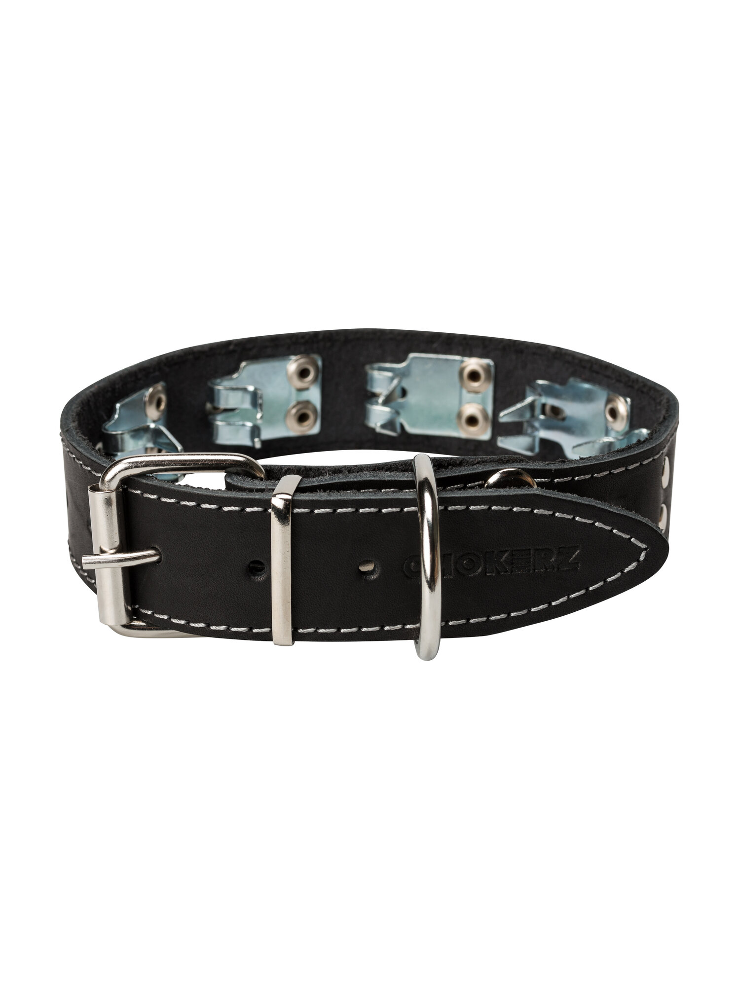 Кожаный ошейник парфорс черный CHOKERZ 55 см. Ширина-25 мм.