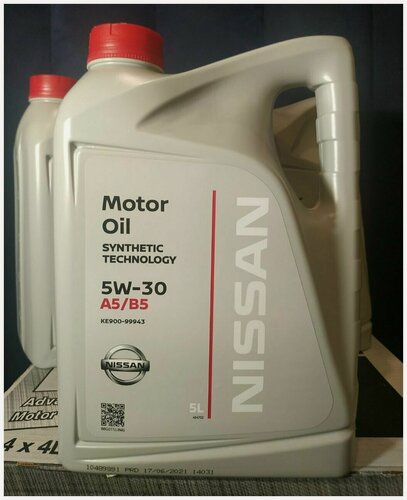 Изображение товара Масло моторное Nissan KE900-99943, синтетическое, 5W30, для легковых автомобилей, 5л