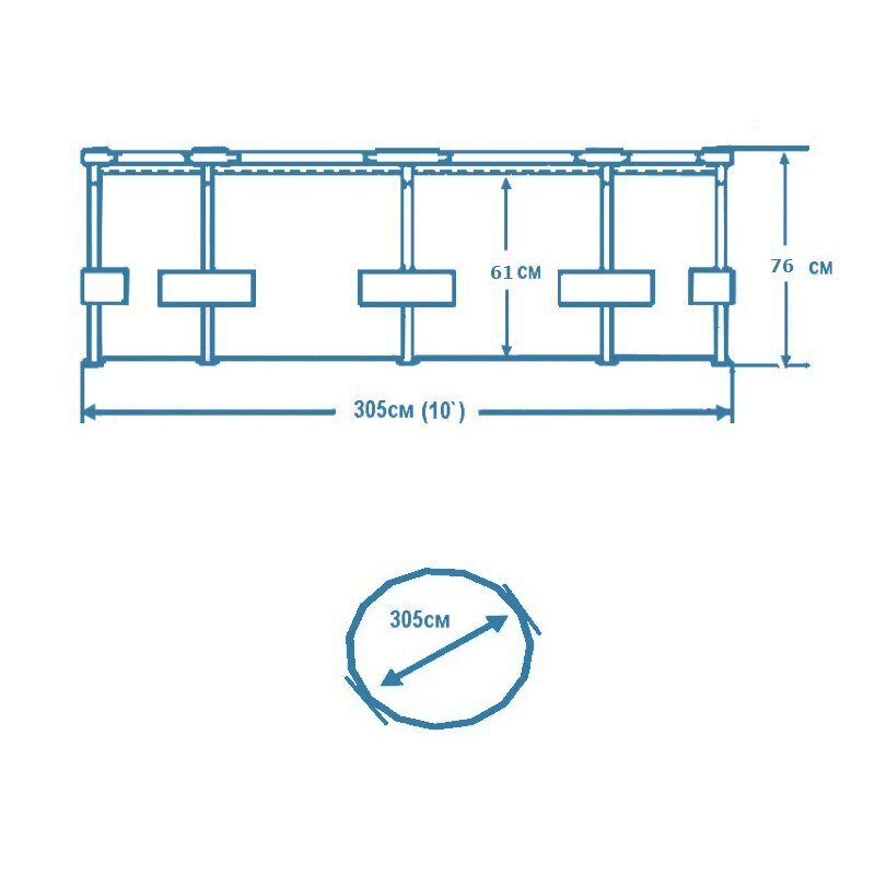 Бассейн каркасный круглый Intex 305х76см / Metal Frame 28200NP — фото 1